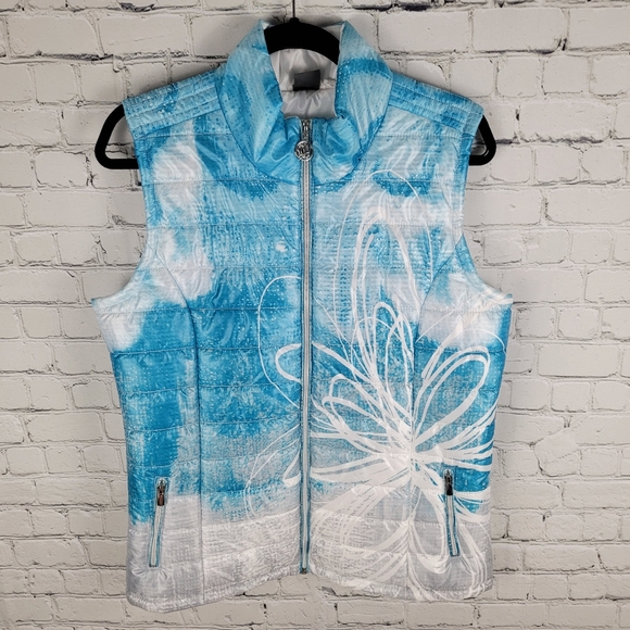 DOLCEZZA | floral design puffer vest gilet - Picture 1 of 8